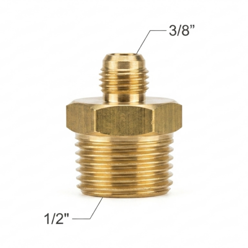 3/8″ Flare x 1/2″ MPT Brass Reducer Adapter