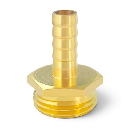 Garden Brass Hose Adapter, 1/2″ Barb x 3/4″GHT