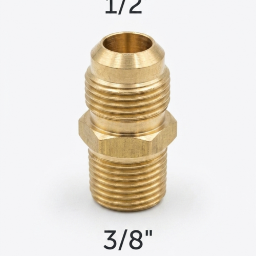 1/2″ Flare x 3/8″ MPT Brass Reducer Adapter