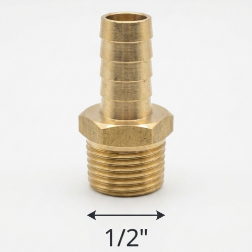 1/2″ x 1/2″  Hose Barb   MPT Brass Adapter